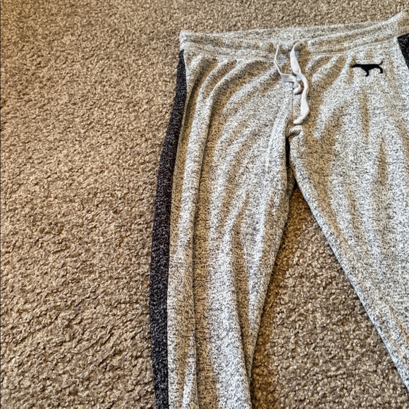 Victoria's Secret Pink Heathered Gray and Black Lounge Pants - Picture 3 of 5